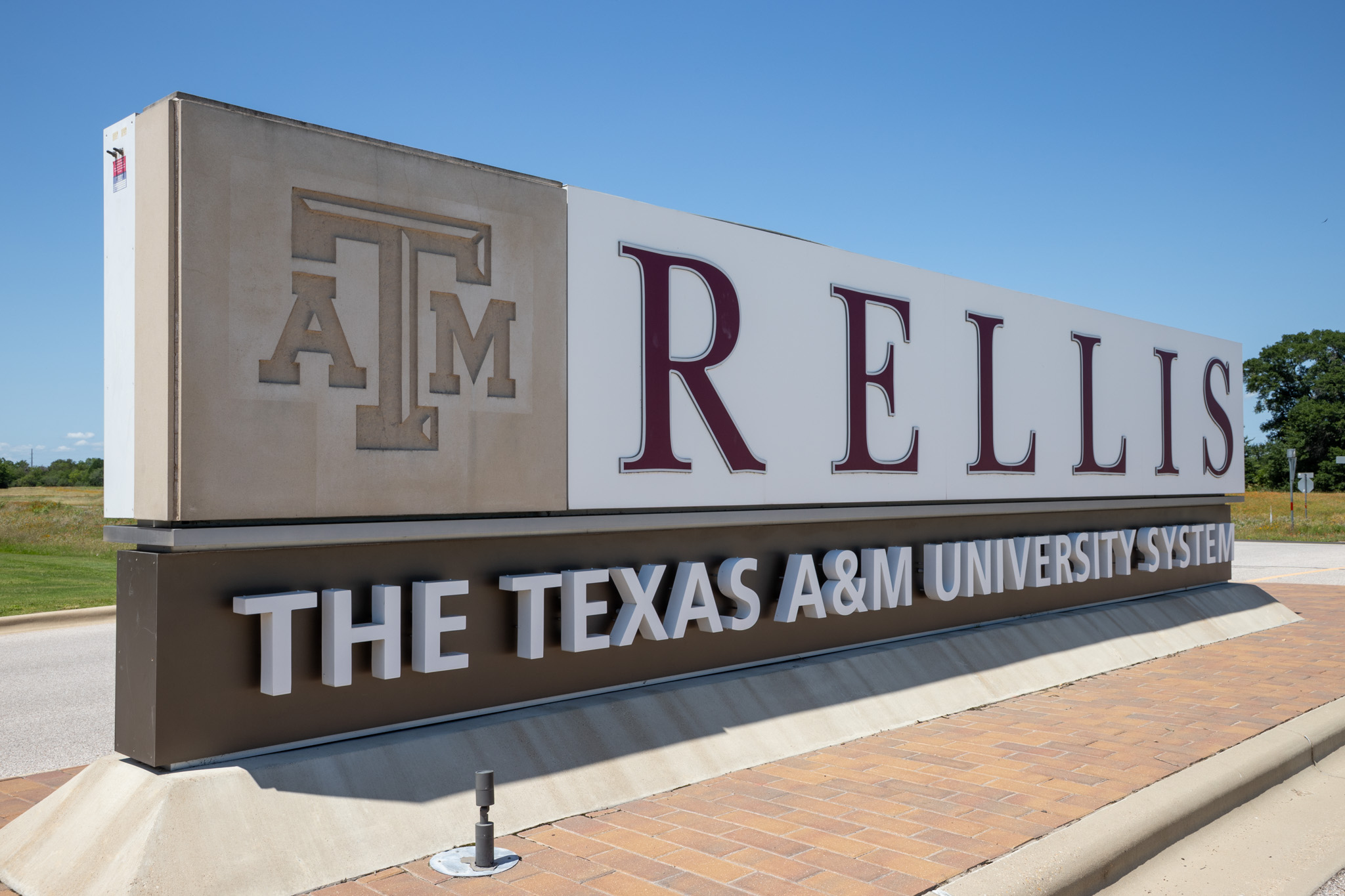 The RELLIS Campus sign at the Texas A&M University.